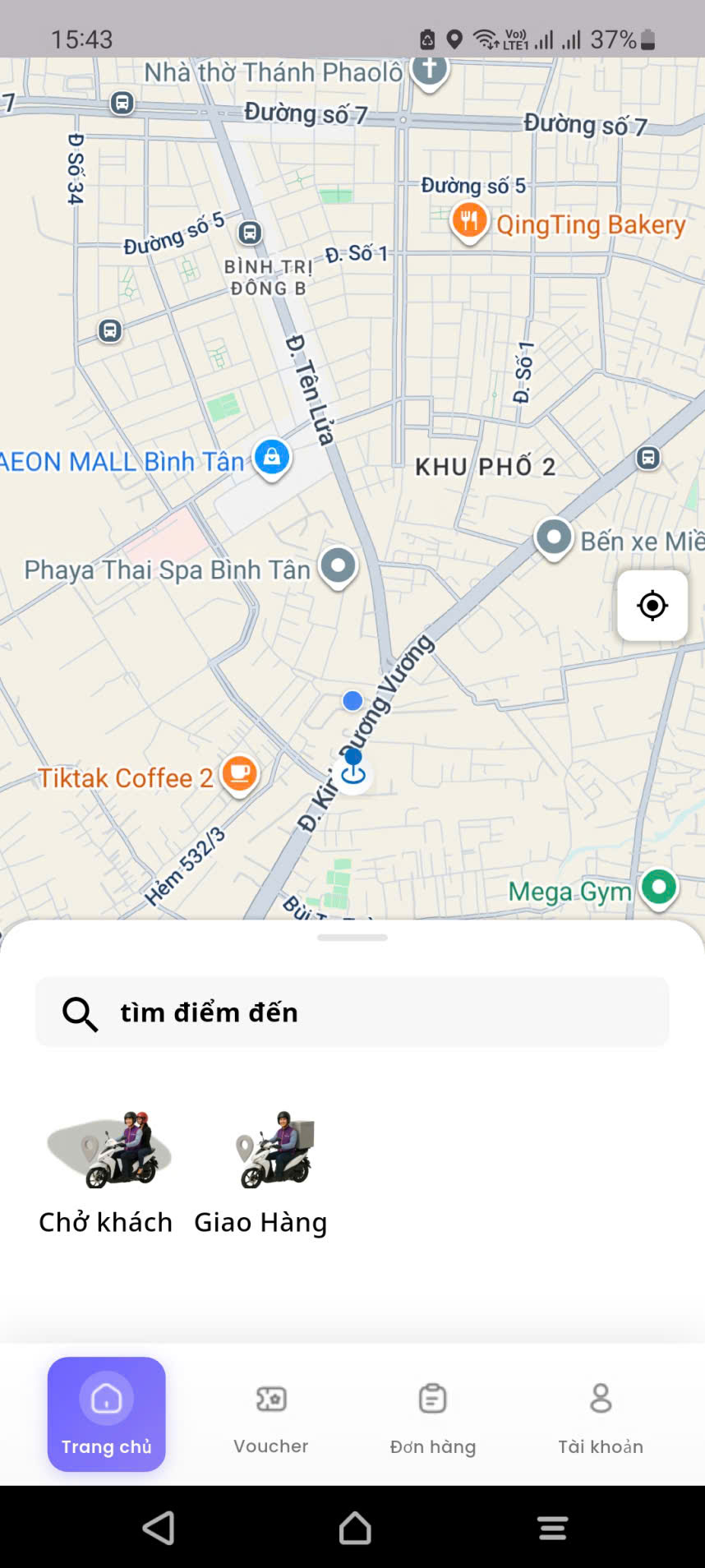 Giao diện ứng dụng Deligo